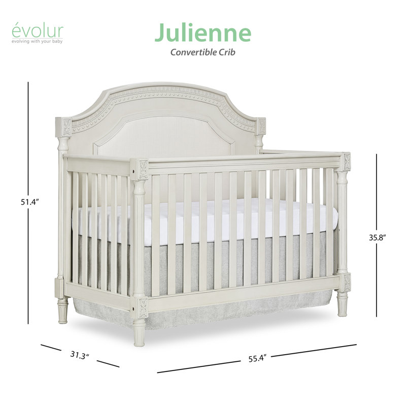 Evolur Julienne 4in1 Convertible Upholstered Crib & Reviews Wayfair
